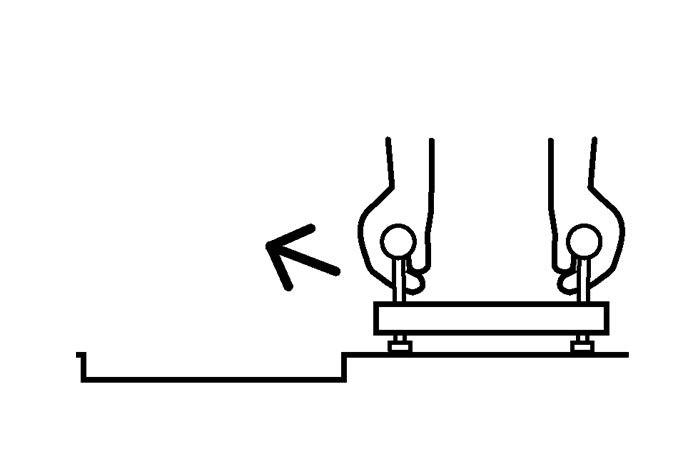 Using both hands, grip each Safety Key, keeping them at a 90º position.