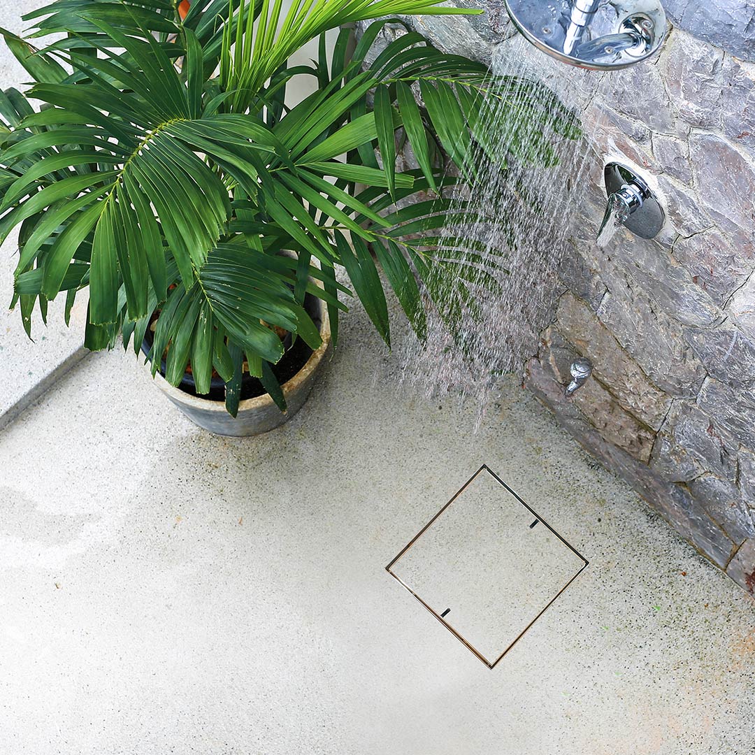 HIDE drain cover used for outdoor shower drain