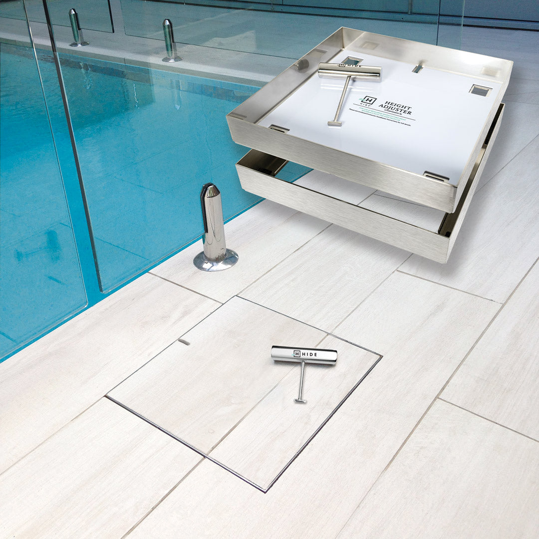 HIDE Skimmer Cover with key also showing kit hardware image overlaid