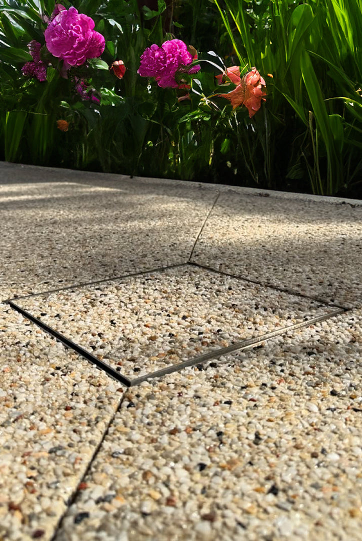 HIDE concrete cover filled with aggregate