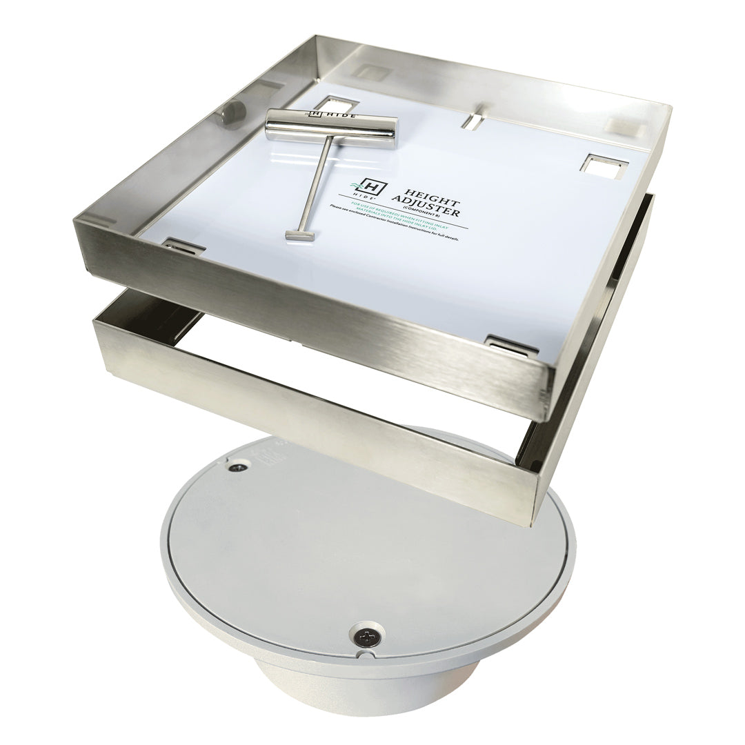 HIDE Cover over a plastic service access point.