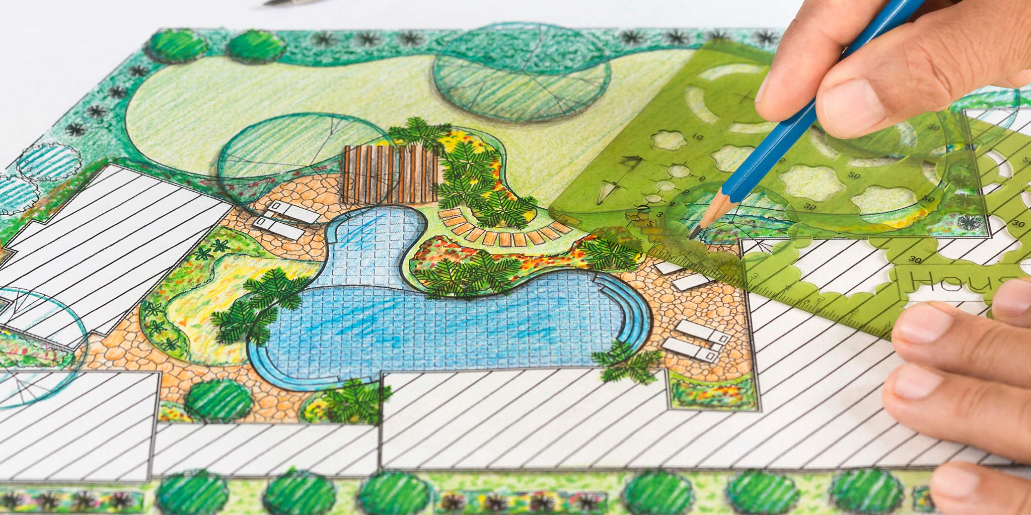 Specification drawing of a landscape design.